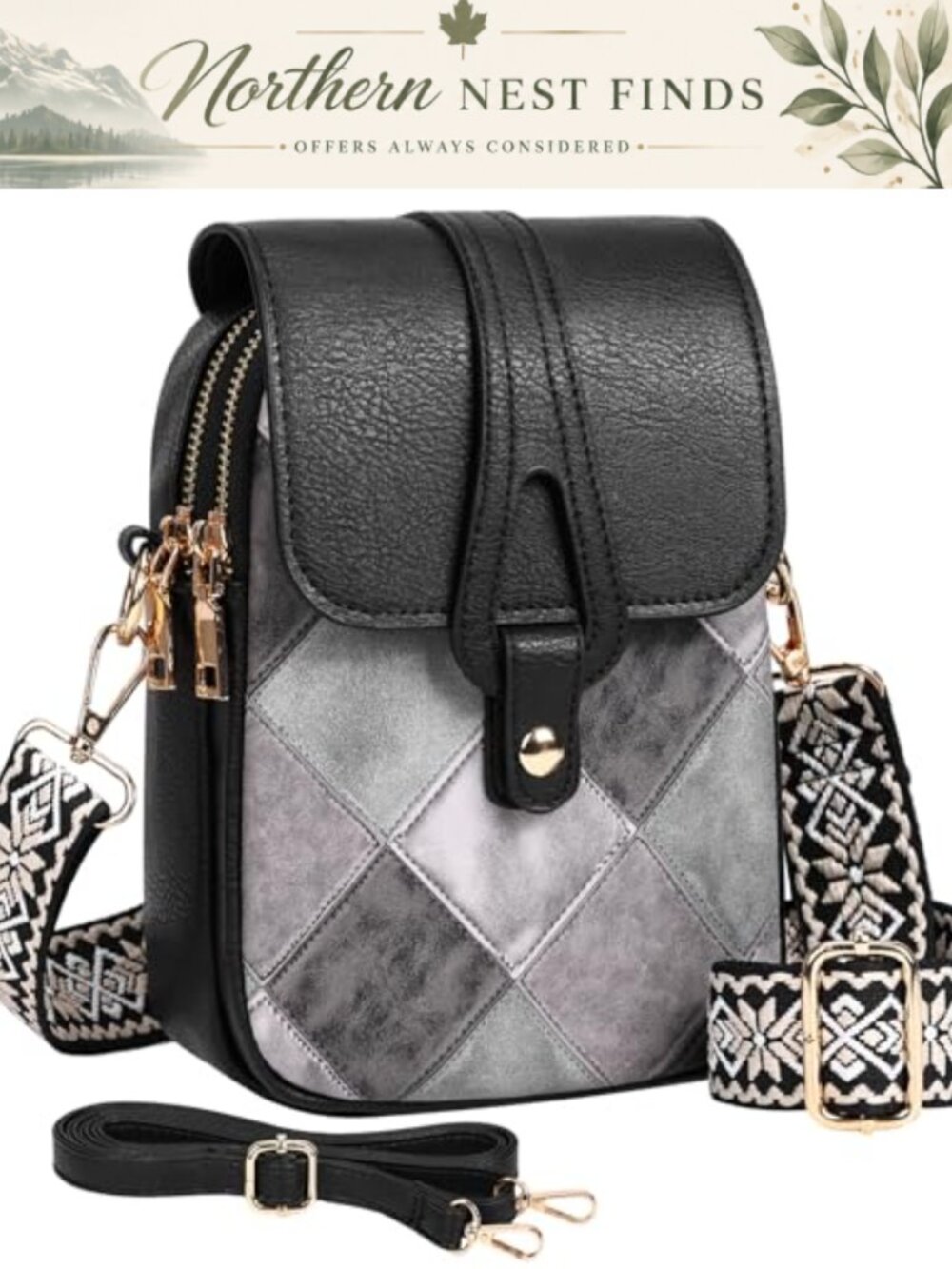 Women's Anti-Theft Crossbody Bag RFID Blocking Vegan Leather